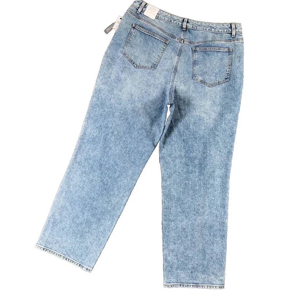 Talbots Womens High Waist Straight Leg Jeans 16 Relaxed Mom Denim‎ Normcore NWT